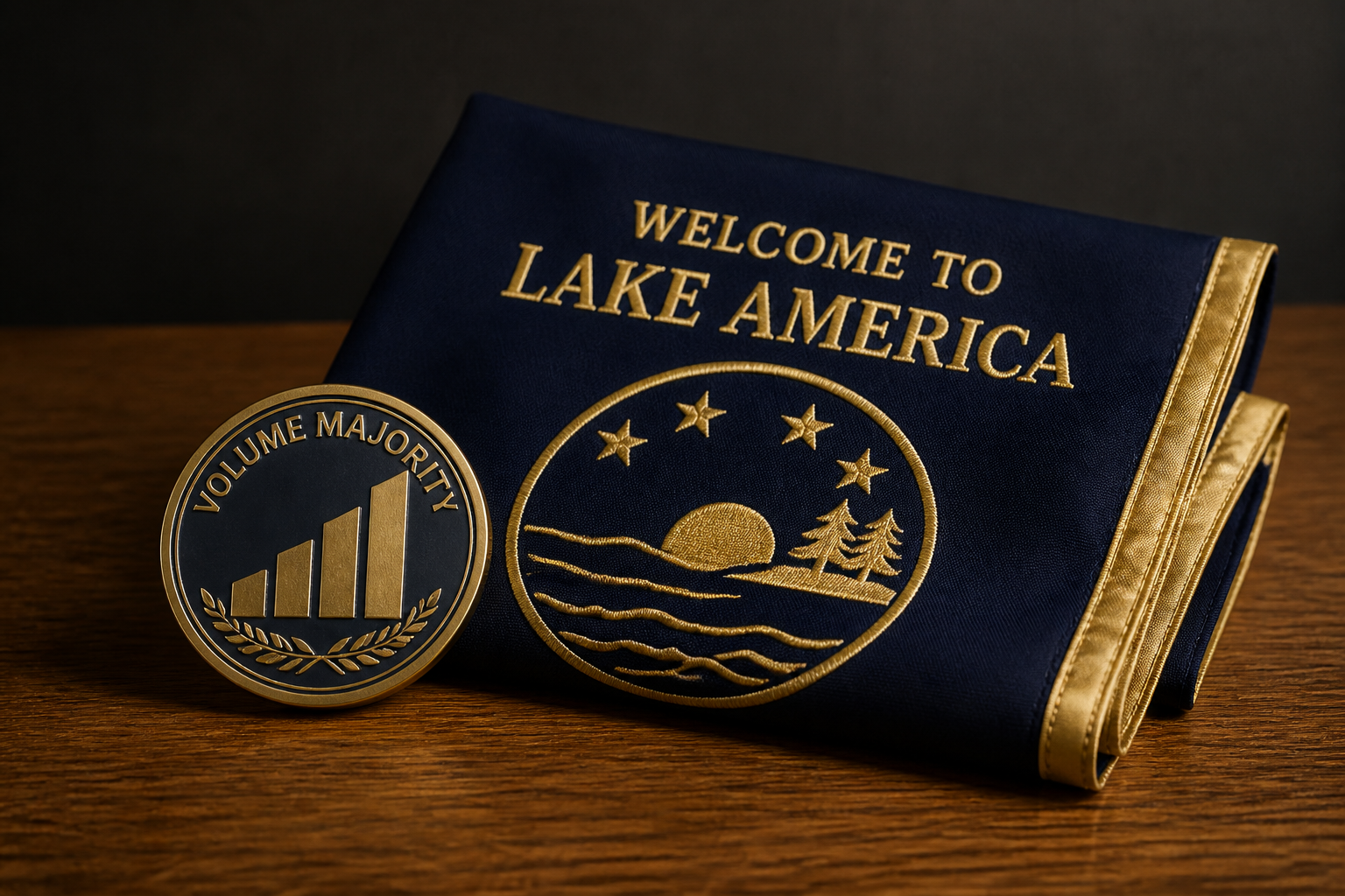 Commemorative coin and flag
